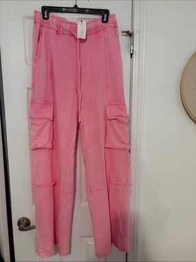 Ces Femme Pink Cargo Jogger Pants